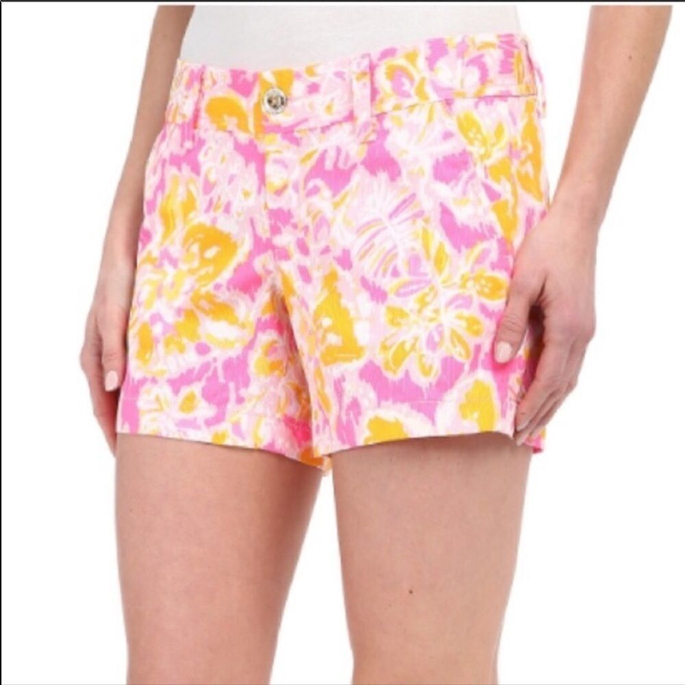 LILLY PULITZER | Callahan Shorts Kir Royal Pink & Yellow Print Women’s Size 0